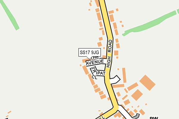 SS17 9JG map - OS OpenMap – Local (Ordnance Survey) SS17 9JG map - OS OpenMap – Local (Ordnance Survey)