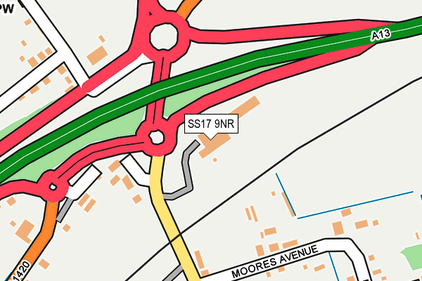 SS17 9NR map - OS OpenMap – Local (Ordnance Survey) SS17 9NR map - OS OpenMap – Local (Ordnance Survey)