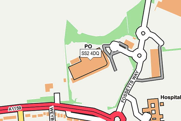 SS2 4DQ map - OS OpenMap – Local (Ordnance Survey) SS2 4DQ map - OS OpenMap – Local (Ordnance Survey)