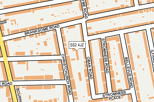 SS2 4JZ map - OS OpenMap – Local (Ordnance Survey) SS2 4JZ map - OS OpenMap – Local (Ordnance Survey)