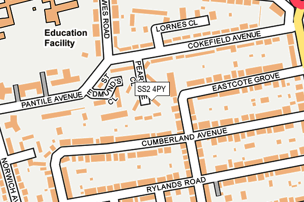SS2 4PY map - OS OpenMap – Local (Ordnance Survey) SS2 4PY map - OS OpenMap – Local (Ordnance Survey)