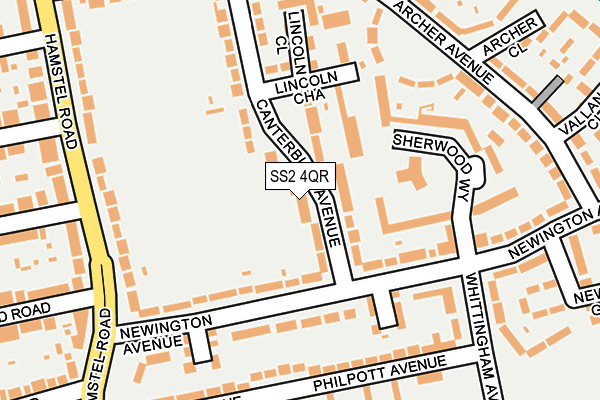 SS2 4QR map - OS OpenMap – Local (Ordnance Survey) SS2 4QR map - OS OpenMap – Local (Ordnance Survey)