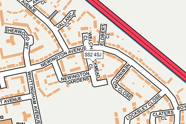 SS2 4SJ map - OS OpenMap – Local (Ordnance Survey) SS2 4SJ map - OS OpenMap – Local (Ordnance Survey)