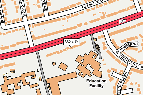 SS2 4UY map - OS OpenMap – Local (Ordnance Survey) SS2 4UY map - OS OpenMap – Local (Ordnance Survey)