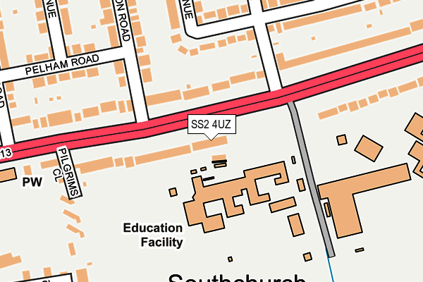 SS2 4UZ map - OS OpenMap – Local (Ordnance Survey) SS2 4UZ map - OS OpenMap – Local (Ordnance Survey)