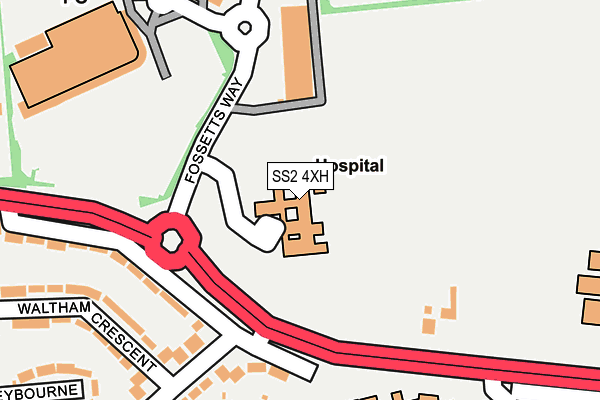 SS2 4XH map - OS OpenMap – Local (Ordnance Survey) SS2 4XH map - OS OpenMap – Local (Ordnance Survey)
