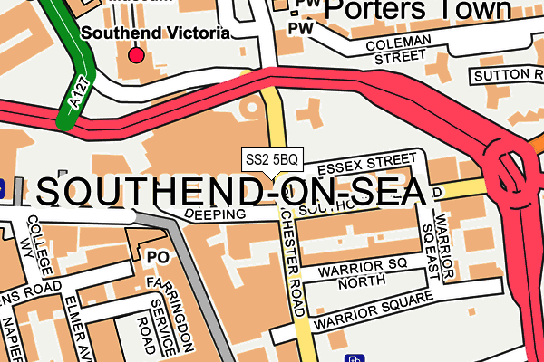 SS2 5BQ map - OS OpenMap – Local (Ordnance Survey) SS2 5BQ map - OS OpenMap – Local (Ordnance Survey)