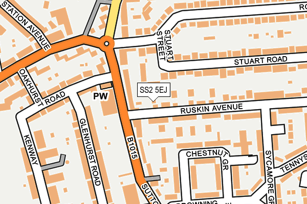 SS2 5EJ map - OS OpenMap – Local (Ordnance Survey) SS2 5EJ map - OS OpenMap – Local (Ordnance Survey)