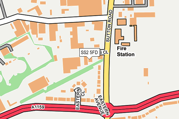 SS2 5FD map - OS OpenMap – Local (Ordnance Survey) SS2 5FD map - OS OpenMap – Local (Ordnance Survey)