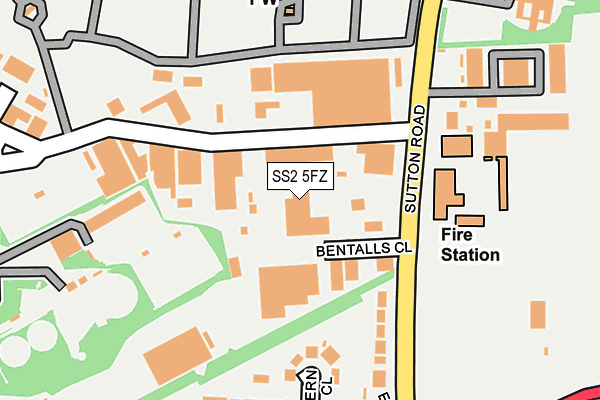 SS2 5FZ map - OS OpenMap – Local (Ordnance Survey) SS2 5FZ map - OS OpenMap – Local (Ordnance Survey)