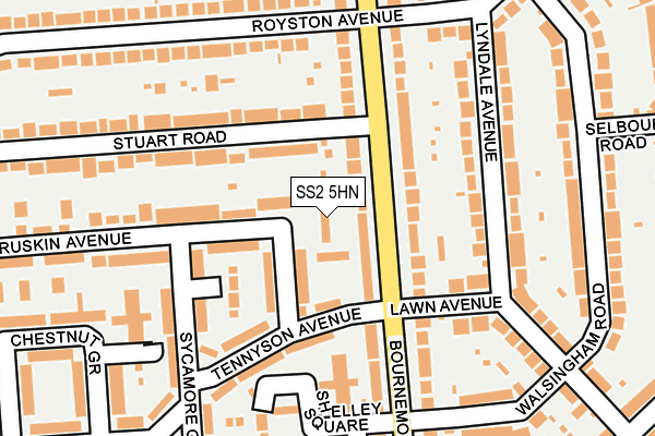 SS2 5HN map - OS OpenMap – Local (Ordnance Survey) SS2 5HN map - OS OpenMap – Local (Ordnance Survey)