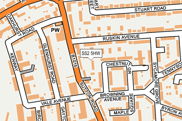 SS2 5HW map - OS OpenMap – Local (Ordnance Survey) SS2 5HW map - OS OpenMap – Local (Ordnance Survey)