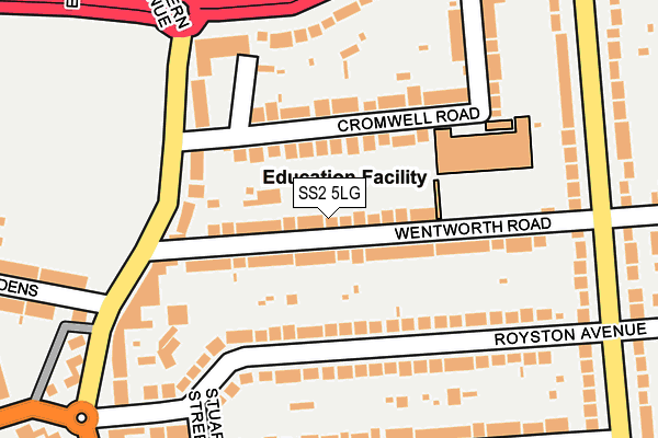 SS2 5LG map - OS OpenMap – Local (Ordnance Survey) SS2 5LG map - OS OpenMap – Local (Ordnance Survey)