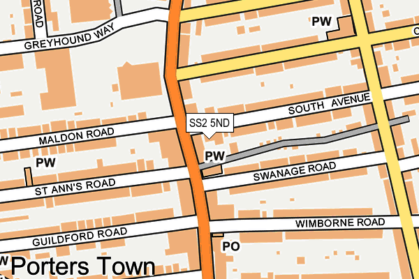 SS2 5ND map - OS OpenMap – Local (Ordnance Survey) SS2 5ND map - OS OpenMap – Local (Ordnance Survey)