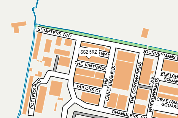 SS2 5RZ map - OS OpenMap – Local (Ordnance Survey) SS2 5RZ map - OS OpenMap – Local (Ordnance Survey)
