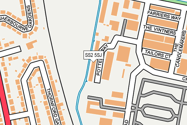 SS2 5SJ map - OS OpenMap – Local (Ordnance Survey) SS2 5SJ map - OS OpenMap – Local (Ordnance Survey)