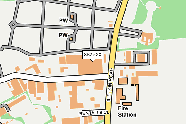 SS2 5XX map - OS OpenMap – Local (Ordnance Survey) SS2 5XX map - OS OpenMap – Local (Ordnance Survey)
