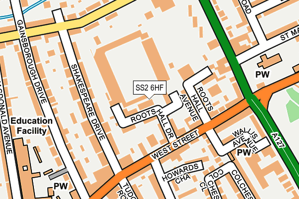 SS2 6HF map - OS OpenMap – Local (Ordnance Survey) SS2 6HF map - OS OpenMap – Local (Ordnance Survey)