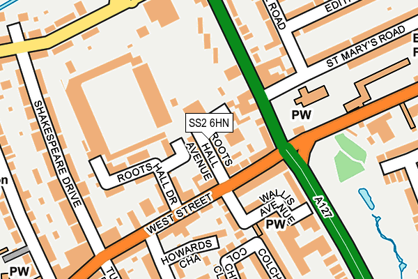 SS2 6HN map - OS OpenMap – Local (Ordnance Survey) SS2 6HN map - OS OpenMap – Local (Ordnance Survey)
