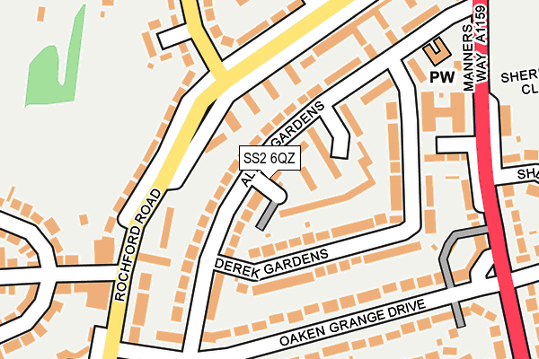SS2 6QZ map - OS OpenMap – Local (Ordnance Survey) SS2 6QZ map - OS OpenMap – Local (Ordnance Survey)