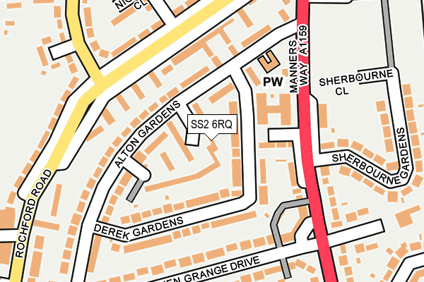 SS2 6RQ map - OS OpenMap – Local (Ordnance Survey) SS2 6RQ map - OS OpenMap – Local (Ordnance Survey)