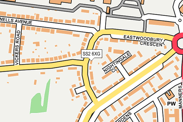 SS2 6XG map - OS OpenMap – Local (Ordnance Survey) SS2 6XG map - OS OpenMap – Local (Ordnance Survey)