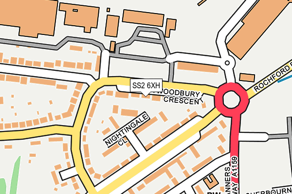 SS2 6XH map - OS OpenMap – Local (Ordnance Survey) SS2 6XH map - OS OpenMap – Local (Ordnance Survey)