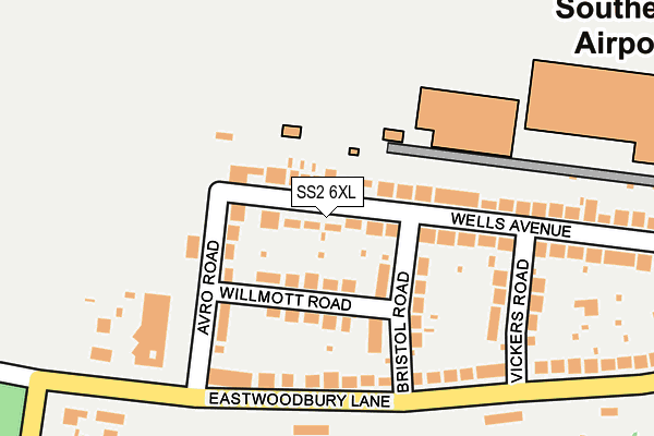 SS2 6XL map - OS OpenMap – Local (Ordnance Survey) SS2 6XL map - OS OpenMap – Local (Ordnance Survey)
