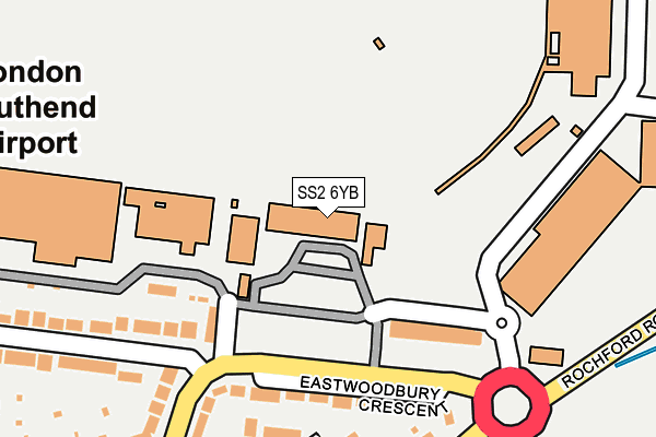 SS2 6YB map - OS OpenMap – Local (Ordnance Survey) SS2 6YB map - OS OpenMap – Local (Ordnance Survey)