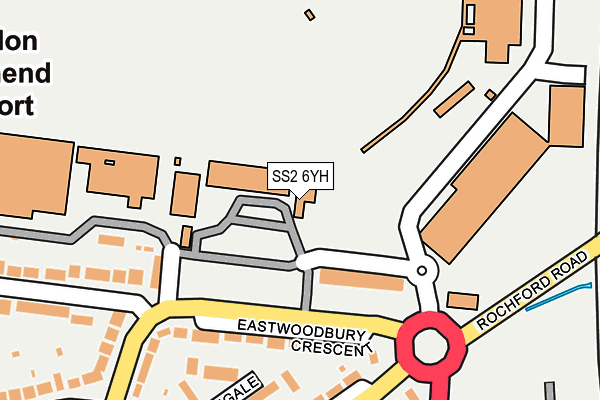 SS2 6YH map - OS OpenMap – Local (Ordnance Survey) SS2 6YH map - OS OpenMap – Local (Ordnance Survey)