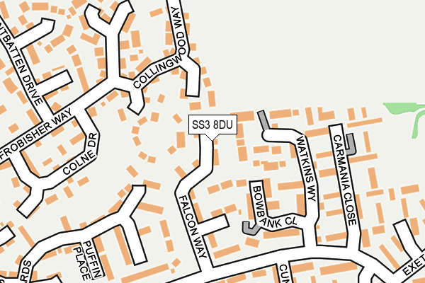 SS3 8DU map - OS OpenMap – Local (Ordnance Survey) SS3 8DU map - OS OpenMap – Local (Ordnance Survey)