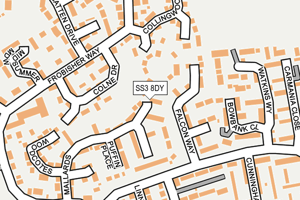 SS3 8DY map - OS OpenMap – Local (Ordnance Survey) SS3 8DY map - OS OpenMap – Local (Ordnance Survey)