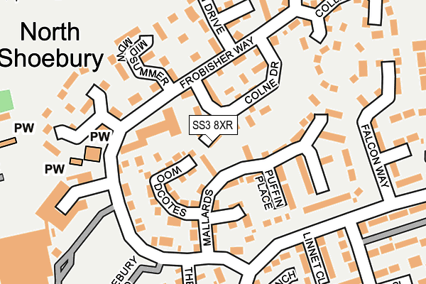 SS3 8XR map - OS OpenMap – Local (Ordnance Survey) SS3 8XR map - OS OpenMap – Local (Ordnance Survey)