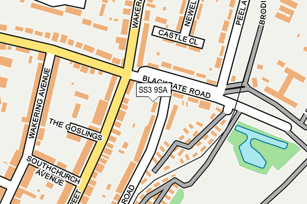 SS3 9SA map - OS OpenMap – Local (Ordnance Survey) SS3 9SA map - OS OpenMap – Local (Ordnance Survey)