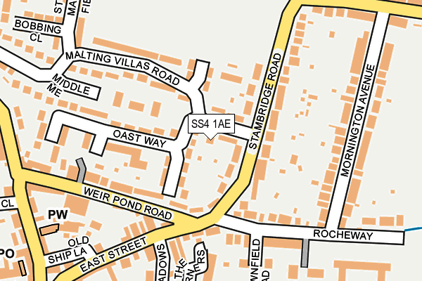 SS4 1AE map - OS OpenMap – Local (Ordnance Survey) SS4 1AE map - OS OpenMap – Local (Ordnance Survey)
