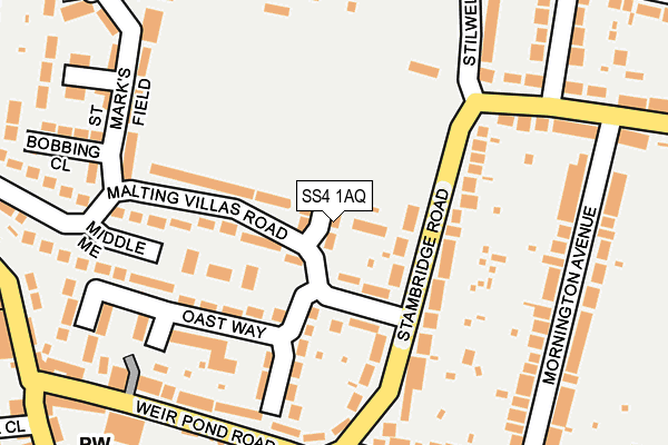 SS4 1AQ map - OS OpenMap – Local (Ordnance Survey) SS4 1AQ map - OS OpenMap – Local (Ordnance Survey)