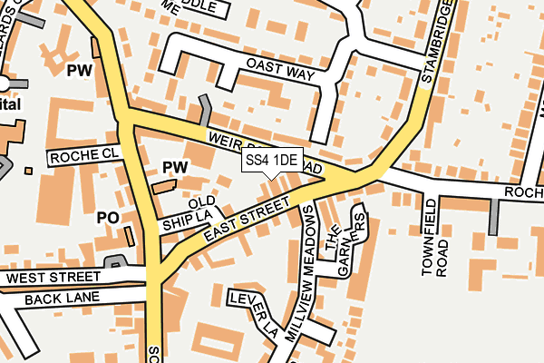 SS4 1DE map - OS OpenMap – Local (Ordnance Survey) SS4 1DE map - OS OpenMap – Local (Ordnance Survey)