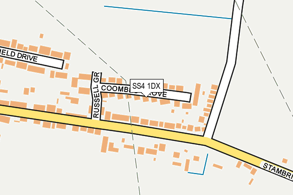 SS4 1DX map - OS OpenMap – Local (Ordnance Survey) SS4 1DX map - OS OpenMap – Local (Ordnance Survey)