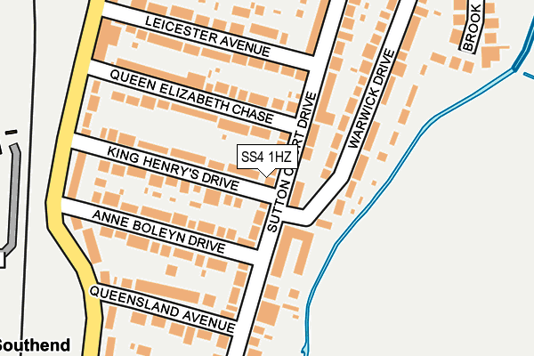SS4 1HZ map - OS OpenMap – Local (Ordnance Survey) SS4 1HZ map - OS OpenMap – Local (Ordnance Survey)