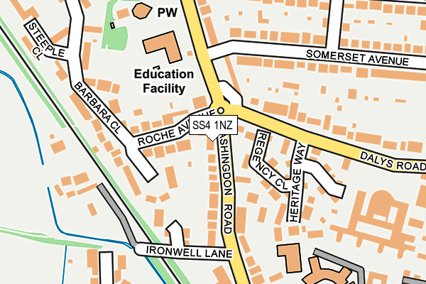 SS4 1NZ map - OS OpenMap – Local (Ordnance Survey) SS4 1NZ map - OS OpenMap – Local (Ordnance Survey)