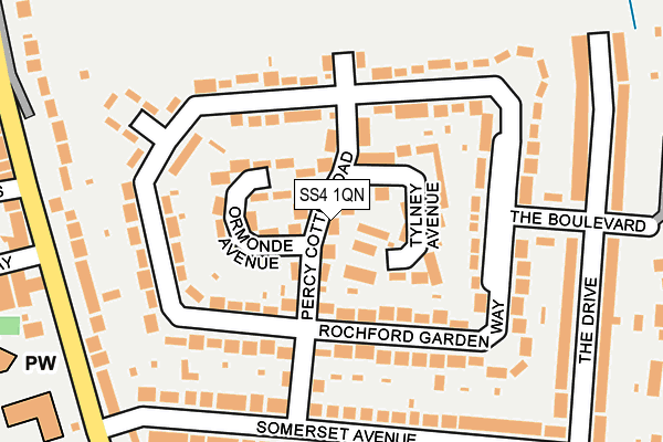 SS4 1QN map - OS OpenMap – Local (Ordnance Survey) SS4 1QN map - OS OpenMap – Local (Ordnance Survey)
