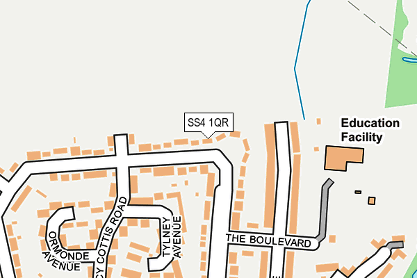 SS4 1QR map - OS OpenMap – Local (Ordnance Survey) SS4 1QR map - OS OpenMap – Local (Ordnance Survey)