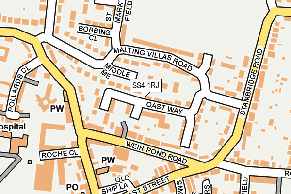 SS4 1RJ map - OS OpenMap – Local (Ordnance Survey) SS4 1RJ map - OS OpenMap – Local (Ordnance Survey)