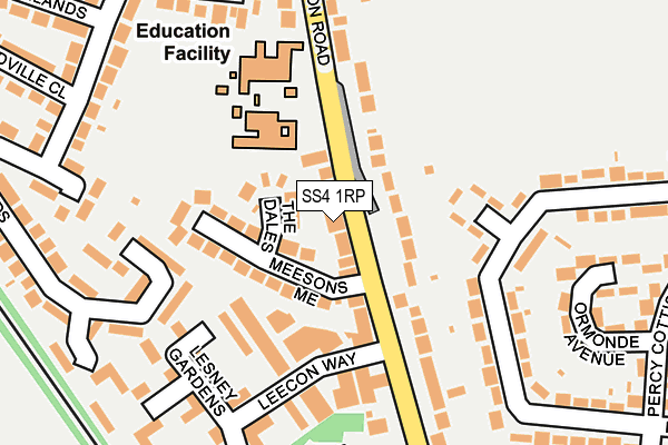 SS4 1RP map - OS OpenMap – Local (Ordnance Survey) SS4 1RP map - OS OpenMap – Local (Ordnance Survey)
