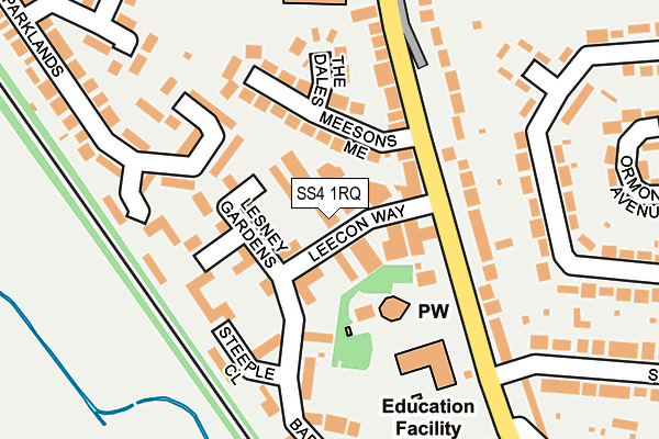 SS4 1RQ map - OS OpenMap – Local (Ordnance Survey) SS4 1RQ map - OS OpenMap – Local (Ordnance Survey)