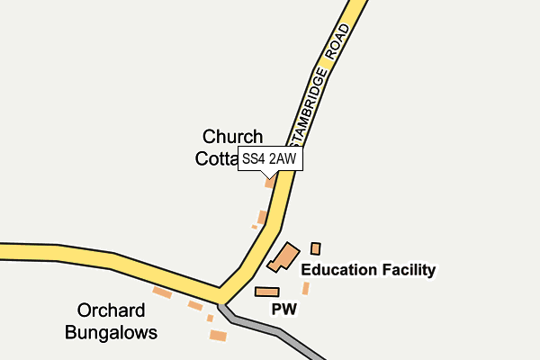 SS4 2AW map - OS OpenMap – Local (Ordnance Survey) SS4 2AW map - OS OpenMap – Local (Ordnance Survey)