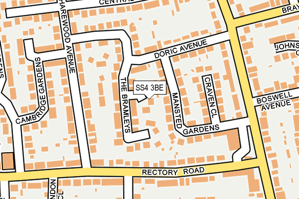 SS4 3BE map - OS OpenMap – Local (Ordnance Survey) SS4 3BE map - OS OpenMap – Local (Ordnance Survey)