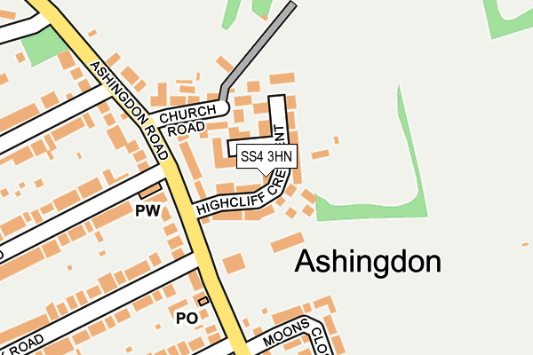 SS4 3HN map - OS OpenMap – Local (Ordnance Survey) SS4 3HN map - OS OpenMap – Local (Ordnance Survey)