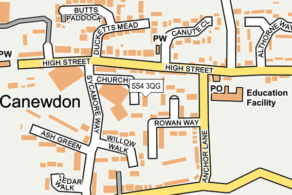 SS4 3QG map - OS OpenMap – Local (Ordnance Survey) SS4 3QG map - OS OpenMap – Local (Ordnance Survey)