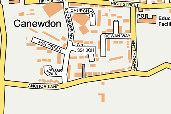 SS4 3QH map - OS OpenMap – Local (Ordnance Survey) SS4 3QH map - OS OpenMap – Local (Ordnance Survey)